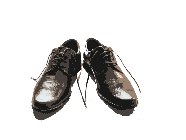 Men's oxfords in polished black.